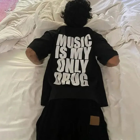 *NEW* Music Is My Only Drug Oversized Graphic T-shirt